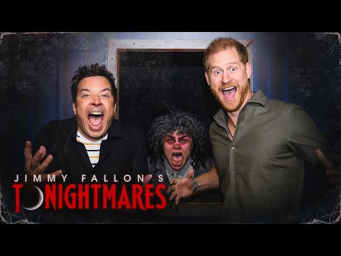 Prince Harry Visits Jimmy Fallon's New Haunted Maze Experience "Tonightmares" | The Tonight Show