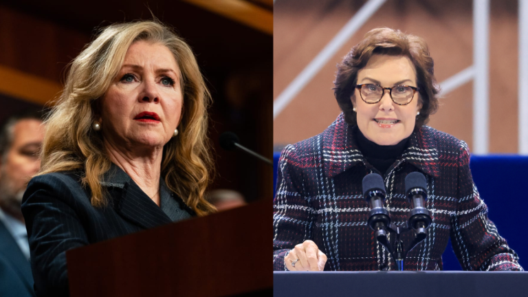 Sens. Marsha Blackburn, R-Tenn., and Jacky Rosen